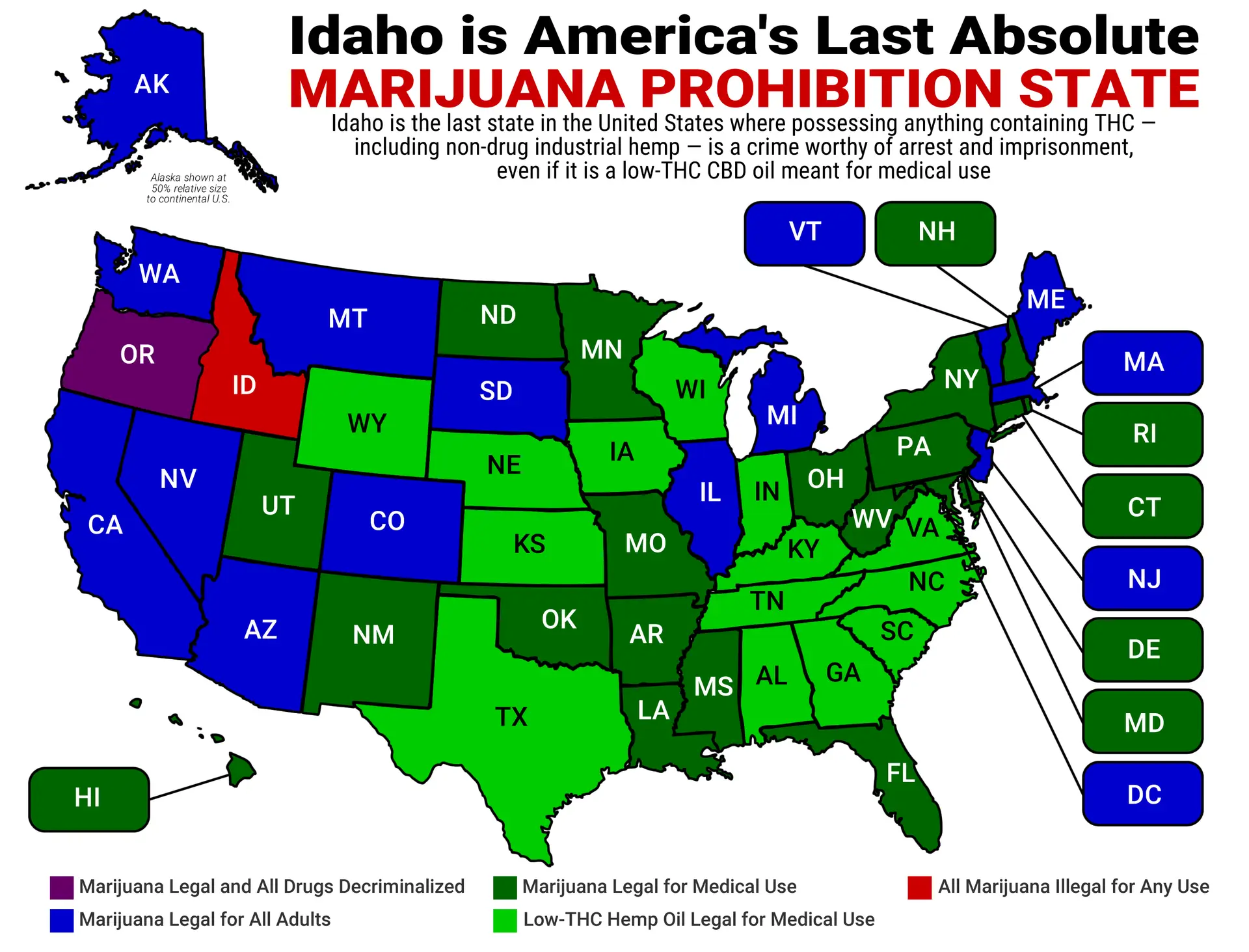 Map of state marijuana laws