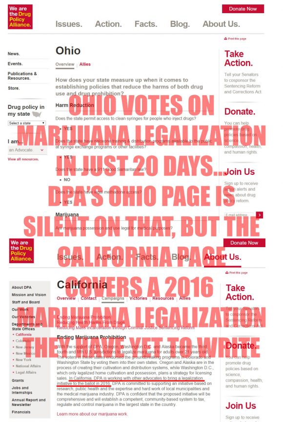 DPA's Ohio Page 20 Days Before Ohio Legalization Vote