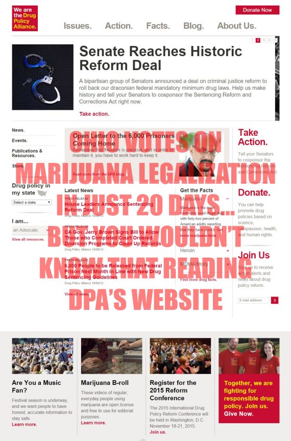 DPA's Webpage 20 Days Before Ohio Legalization Vote