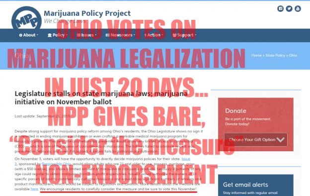 MPP's Ohio Page 20 Days Before Ohio Legalization Vote