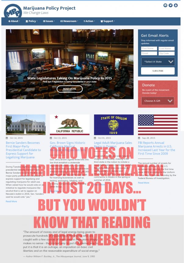 MPP's Website 20 Days Before Ohio Legalization Vote