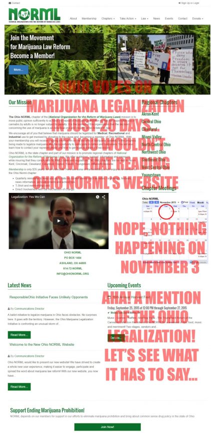 Ohio NORML's Webpage 20 Days Before Ohio Legalization Vote