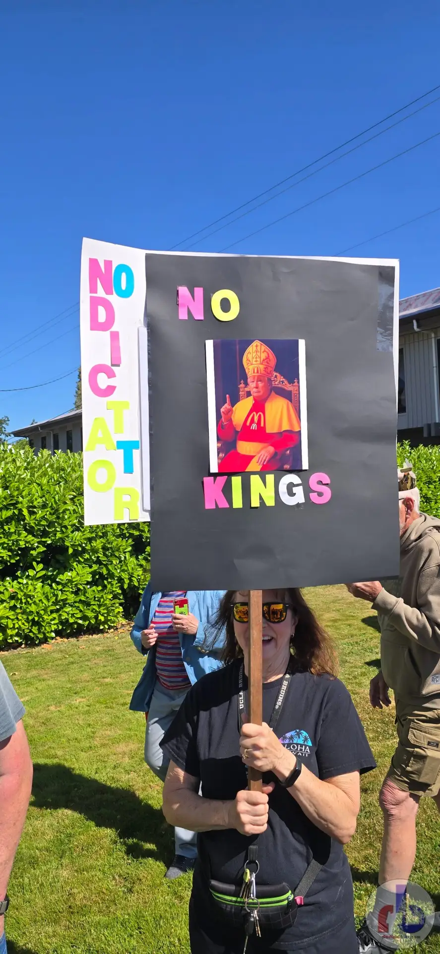 No Kings, No Dictators (Trump as a McDonald's-themed Pope)