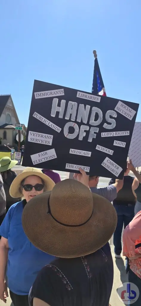 Hands Off Immigrants, Libraries, Social Security, Public Lands, LGBTQ Rights, NATO, Veterans Services, Medicaid, Schools, Fair Elections, The Courts, Cancer Research